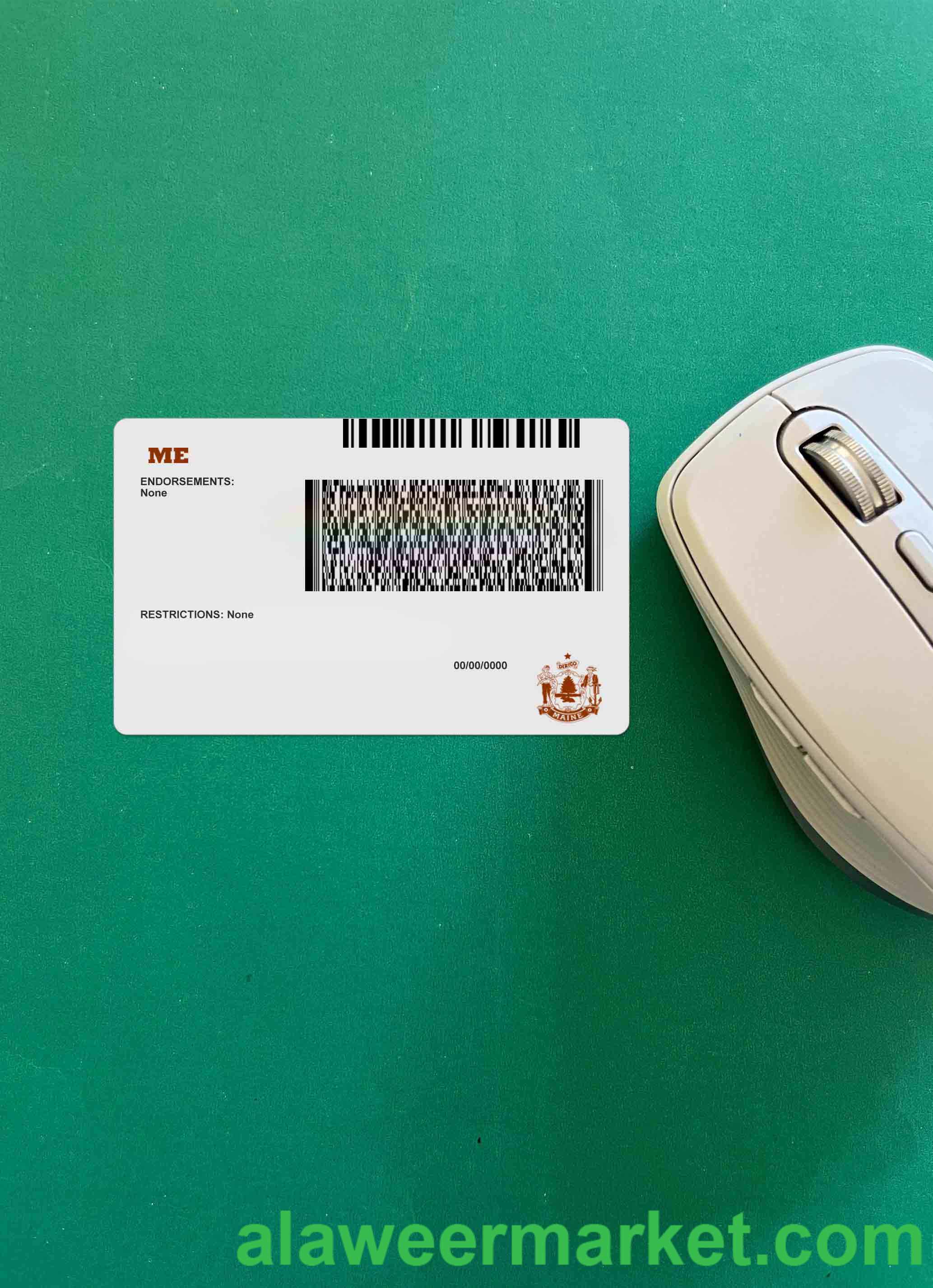 USA Maine state driving license photolook BACK